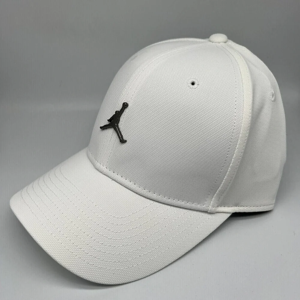 Air Jordan Classic 99 Metal Jumpman Hat Strapback Cap White Men